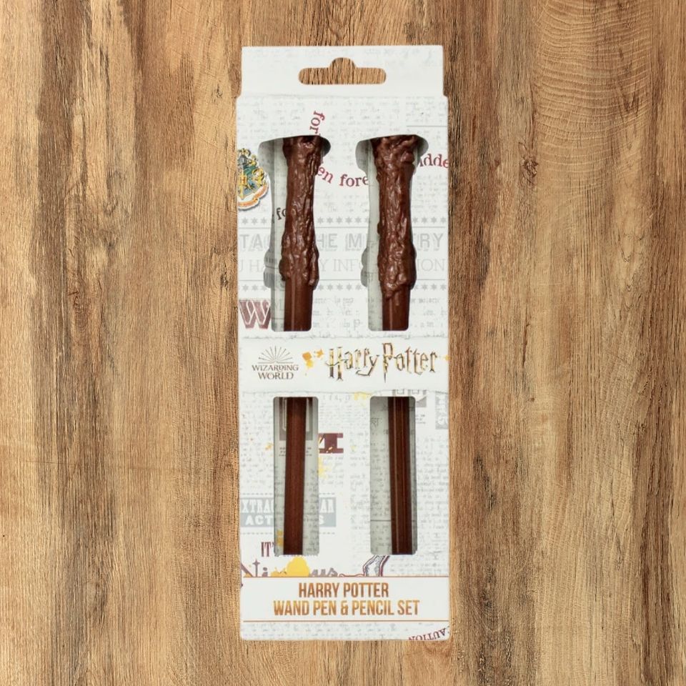 Stylo et crayon de papier baguette d'Harry Potter